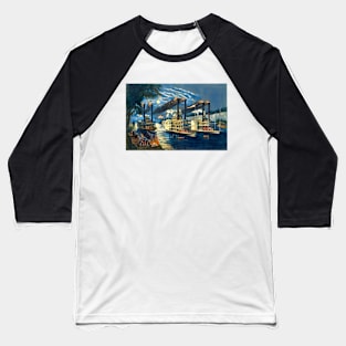 Steamboats Racing on the Mississippi Baseball T-Shirt